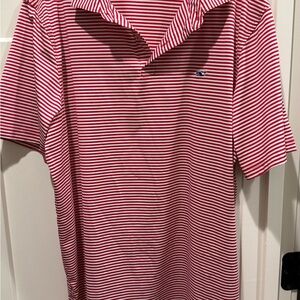 Vineyard Vines Red and White Striped Performance Shirt